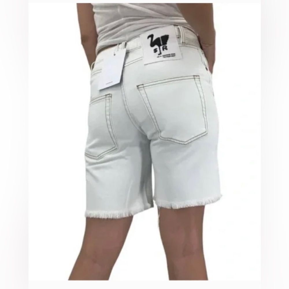 New Free People X Sandrine Rose White High Waisted Hean Bermuda Shorts 26
